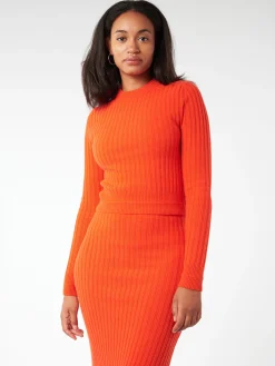 Filippa K - Wool Rib Sweater in Red Orange