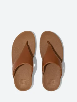 FitFlop - Lulu Leather Toe-Post Sandals in Light Tan