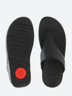 FitFlop - Lulu Leather Toe-Post Sandals in Black