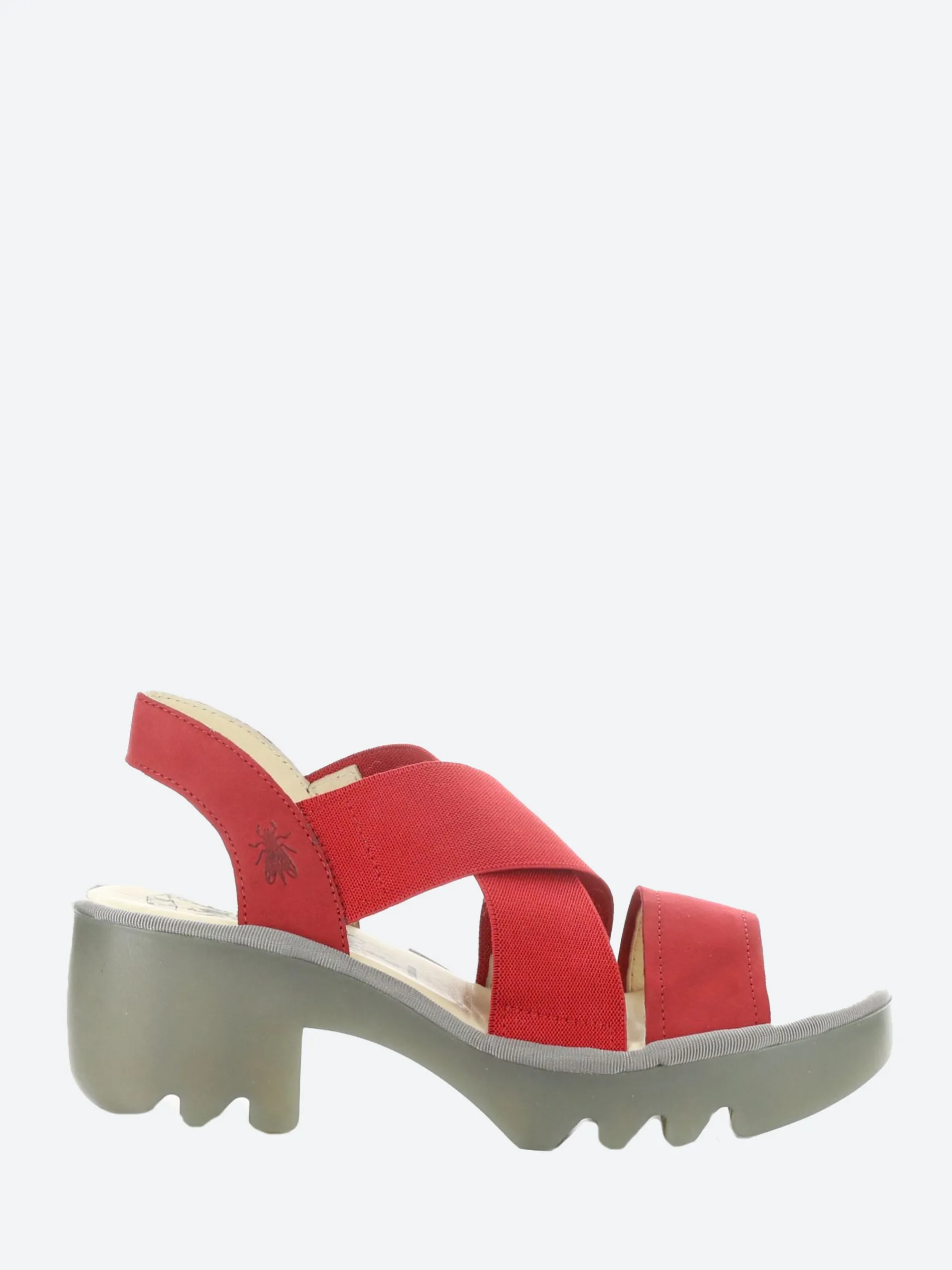 Fly London- Taji Slingback Sandals in Lipstick Red