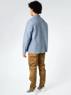 F.O.B. FACTORY - Chambray Pull-Over Shirt in Blue