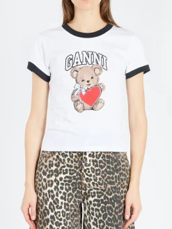 GANNI - Bear T-Shirt in Bright White