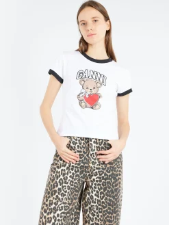 GANNI - Bear T-Shirt in Bright White