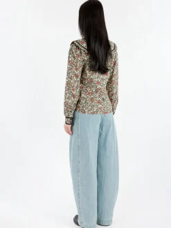 GANNI - Floral Printed Shirt in Black