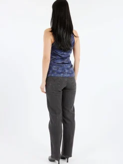 GANNI - Floral Printed Top in Peacoat