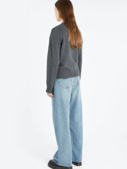 GANNI - Graphic Bear Crewneck in Gray Quill