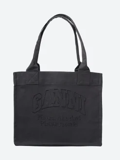 GANNI - Large Canvas Tote Bag in Phantom
