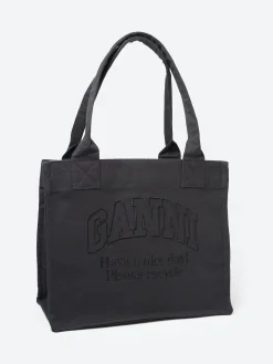 GANNI - Large Canvas Tote Bag in Phantom