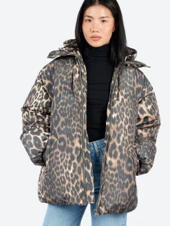 GANNI - Leo Puffer Jacket in Almond Milk