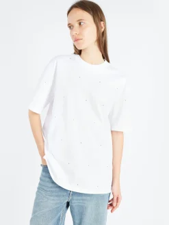 GANNI - Rhinestone T-Shirt in Bright White