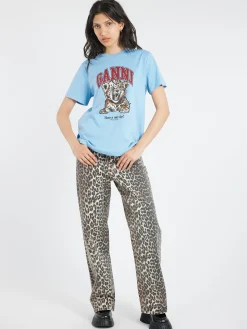 GANNI - Tiger T-Shirt in Blue