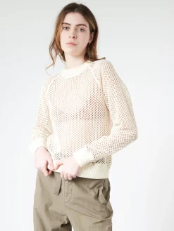 Girls of Dust - Kingston Mesh Sweater in Off White