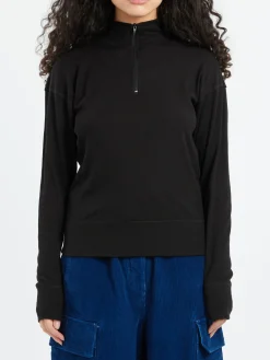Girls of Dust - Zipper Pull Over Sweater in Black