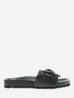 gravitypope - Anata Slide Sandals in Nero Nappa