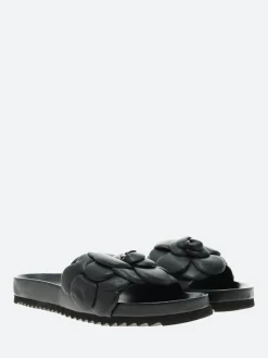 gravitypope - Anata Slide Sandals in Nero Nappa