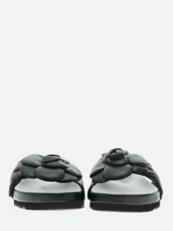 gravitypope - Anata Slide Sandals in Nero Nappa