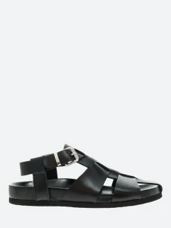 gravitypope - Arena Fisherman Sandal in Nero Nappa