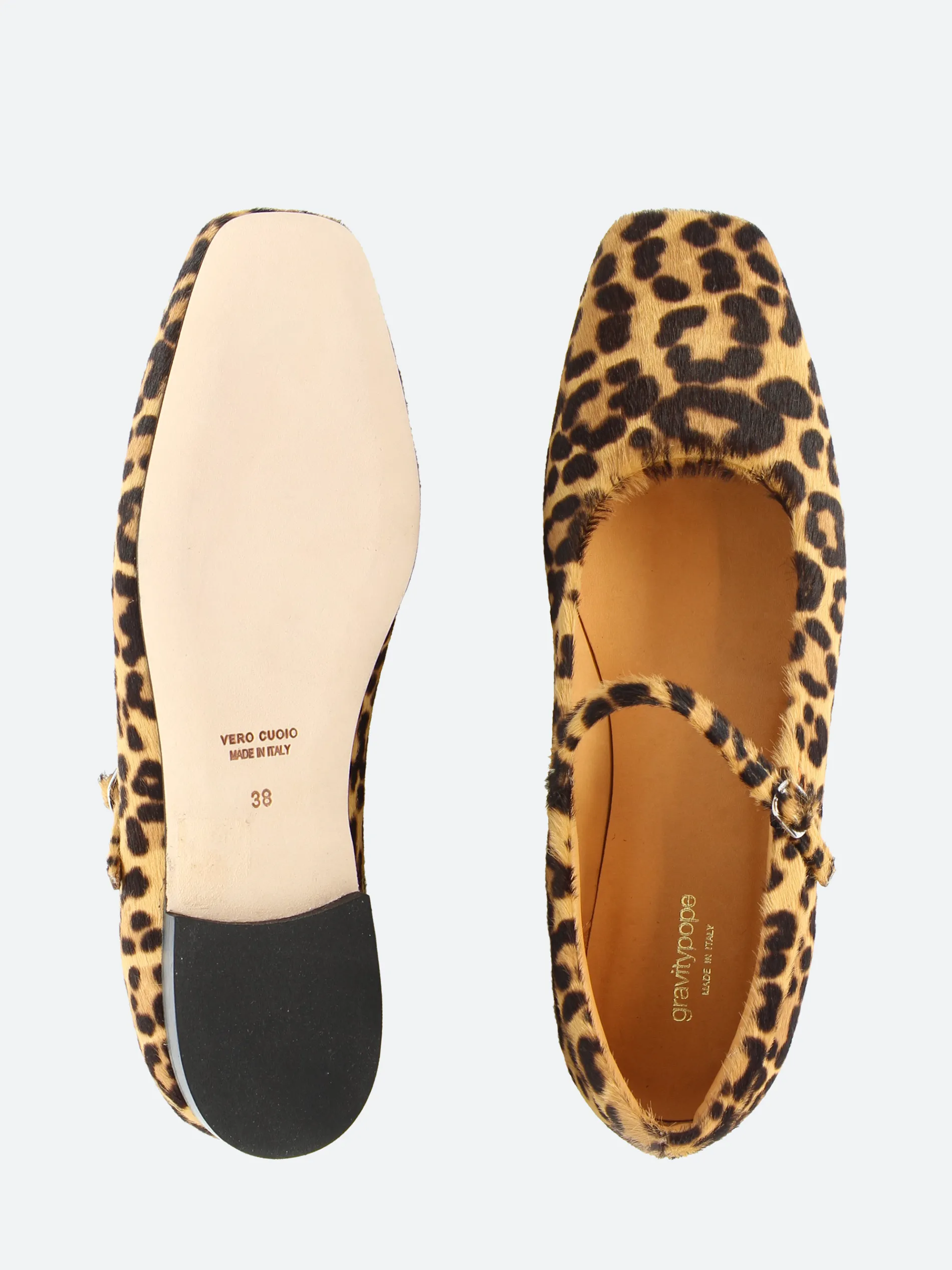 gravitypope - Bethany Mary Jane Flat in Leopard Print