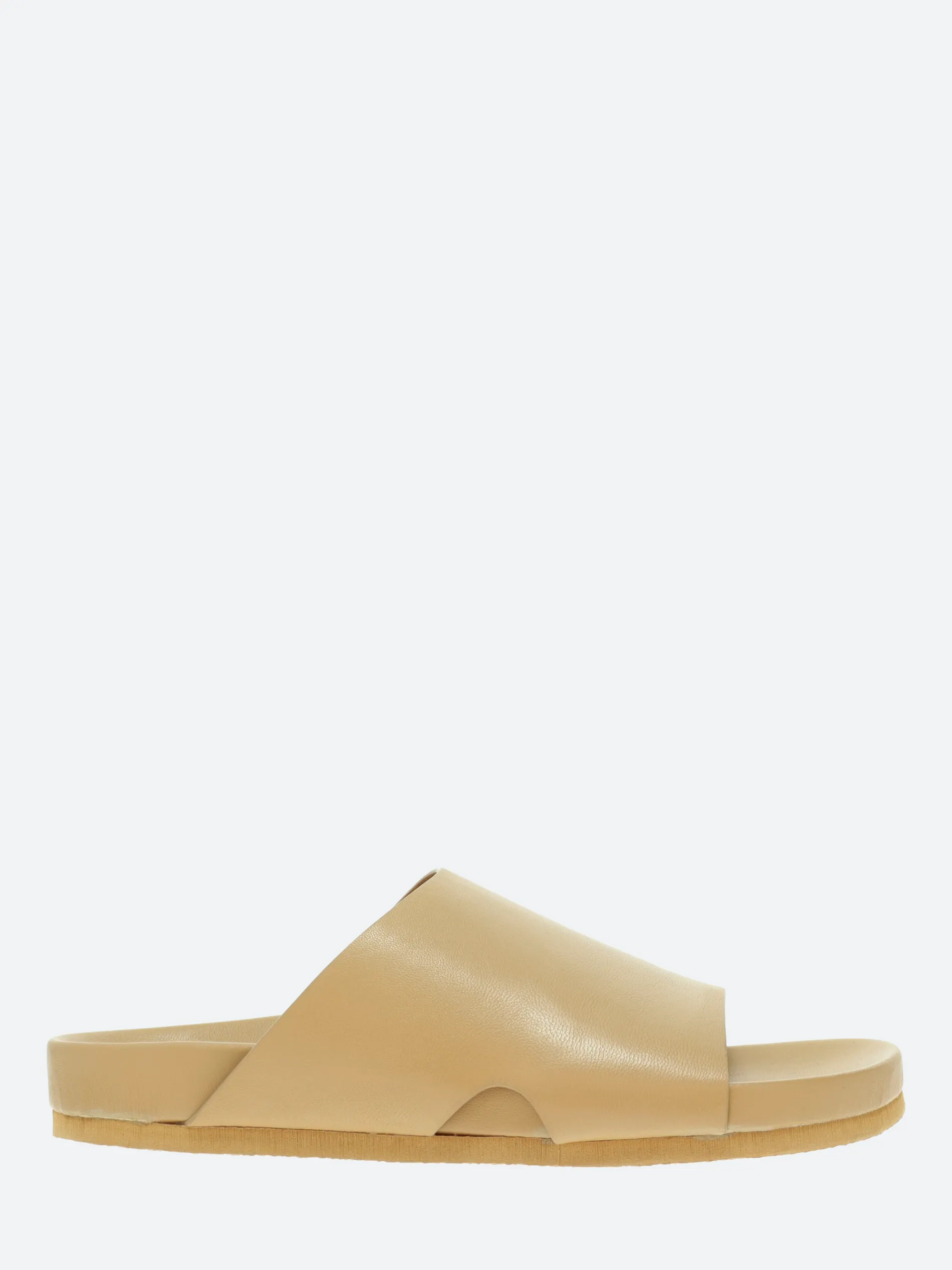 gravitypope - Hope Slide Sandals in Nude Nappa and Miele Suo