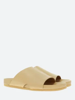 gravitypope - Hope Slide Sandals in Nude Nappa and Miele Suo