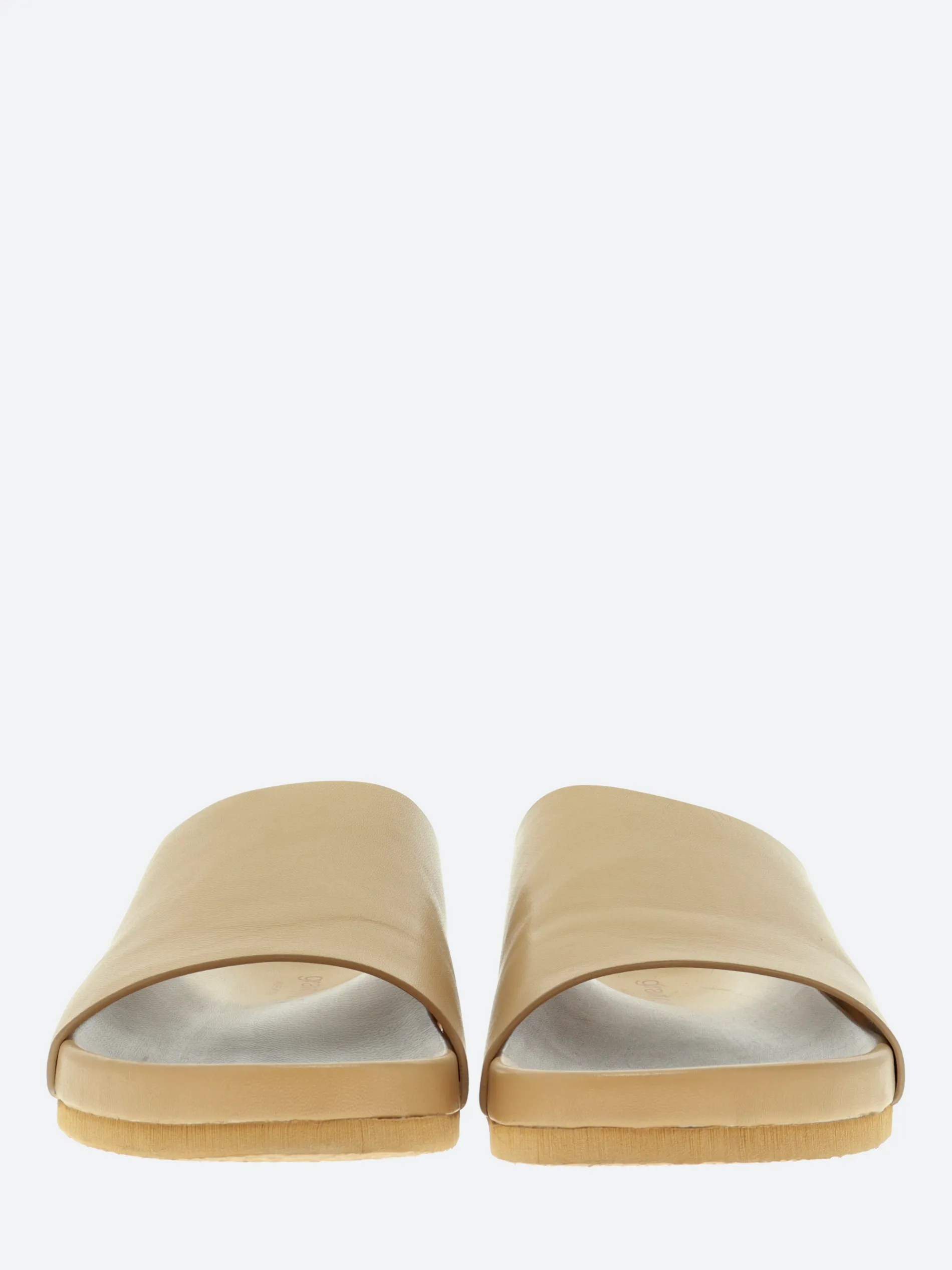 gravitypope - Hope Slide Sandals in Nude Nappa and Miele Suo