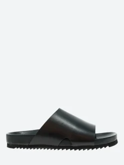 gravitypope - Hope Slide Sandals in Nero Nappa and Nero