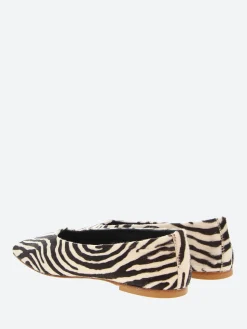 gravitypope - Jaana Ballet Flats in Black and White Pony Hair