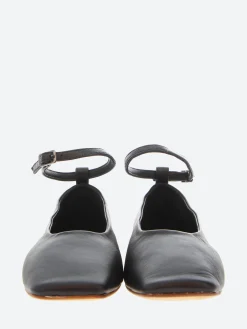 gravitypope - Jacalin Ankle Strap Ballet Flat in Nero Nappa