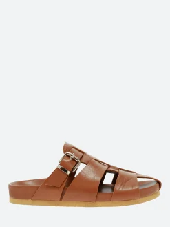 gravitypope - Keira Fisherman Slide Sandals in Noce Nappa