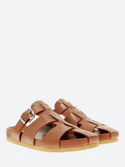gravitypope - Keira Fisherman Slide Sandals in Noce Nappa