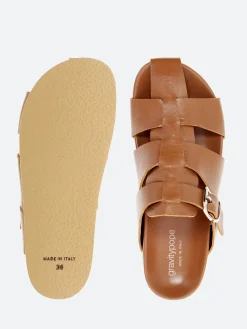 gravitypope - Keira Fisherman Slide Sandals in Noce Nappa