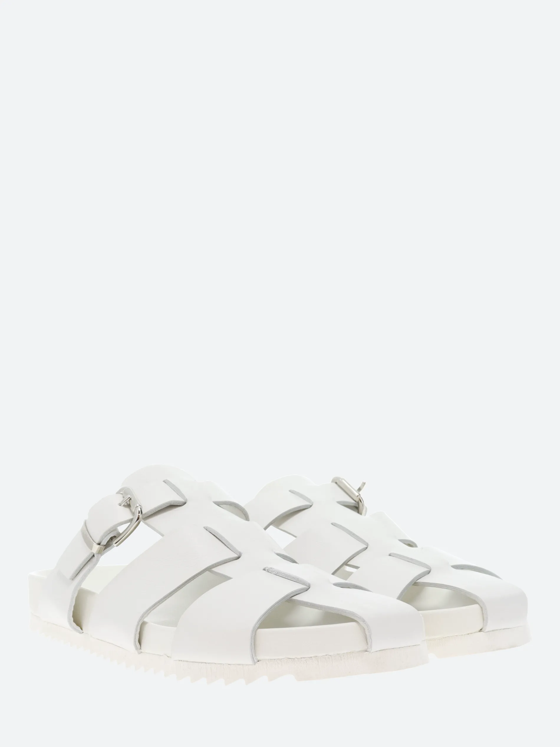 gravitypope - Keira Fisherman Slide Sandals in Bianco Nappa and Bianco