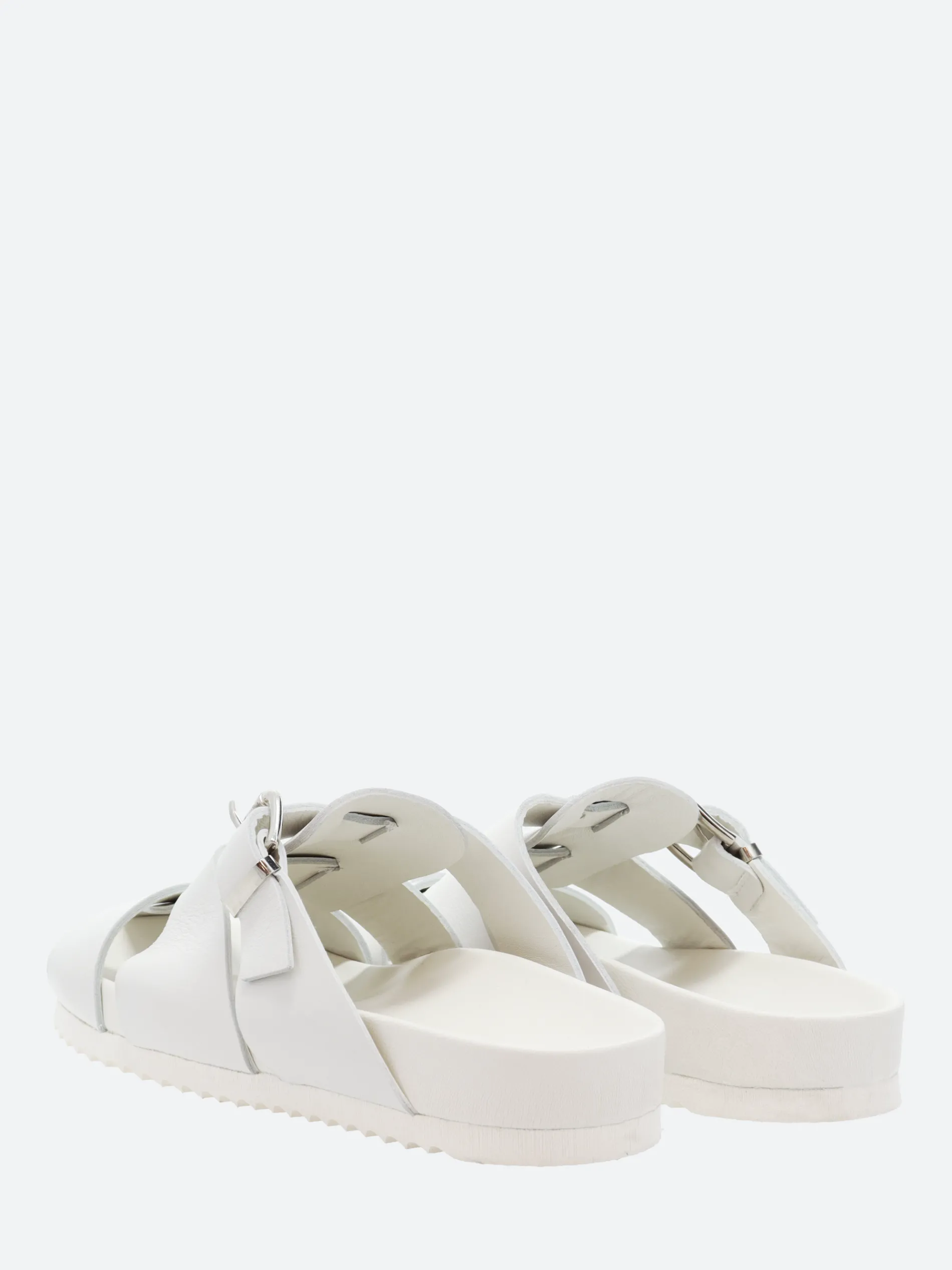 gravitypope - Keira Fisherman Slide Sandals in Bianco Nappa and Bianco