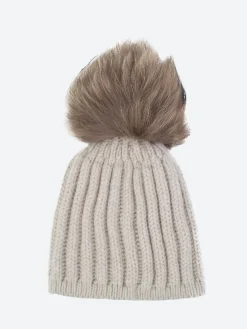 gravitypope - Large Pompom Hat in Beige