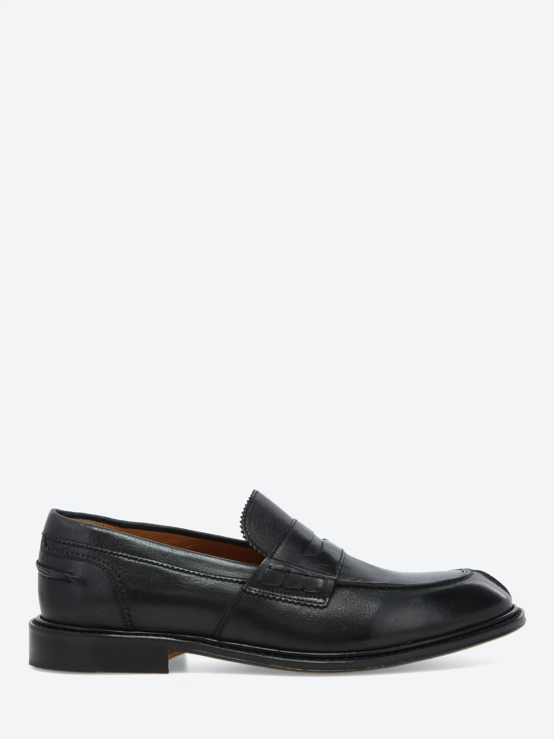 gravitypope - Milton Penny Loafers in Nero Glove Tinto