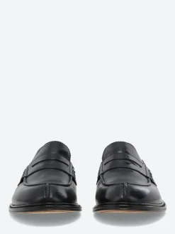gravitypope - Milton Penny Loafers in Nero Glove Tinto