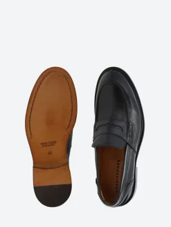 gravitypope - Milton Penny Loafers in Nero Glove Tinto