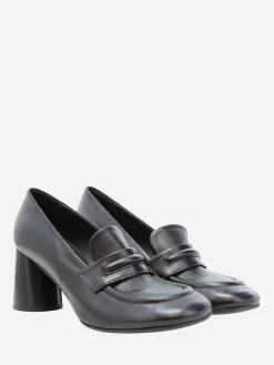 Halmanera - Ada 11 Block Heel Loafer in Nero Baron