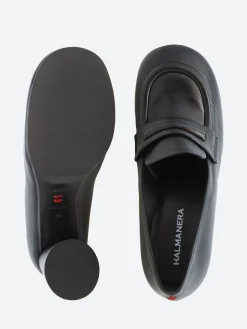 Halmanera - Ada 11 Block Heel Loafer in Nero Baron