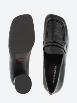 Halmanera - Deb 11 Penny Loafer Pump in Nero Glaze