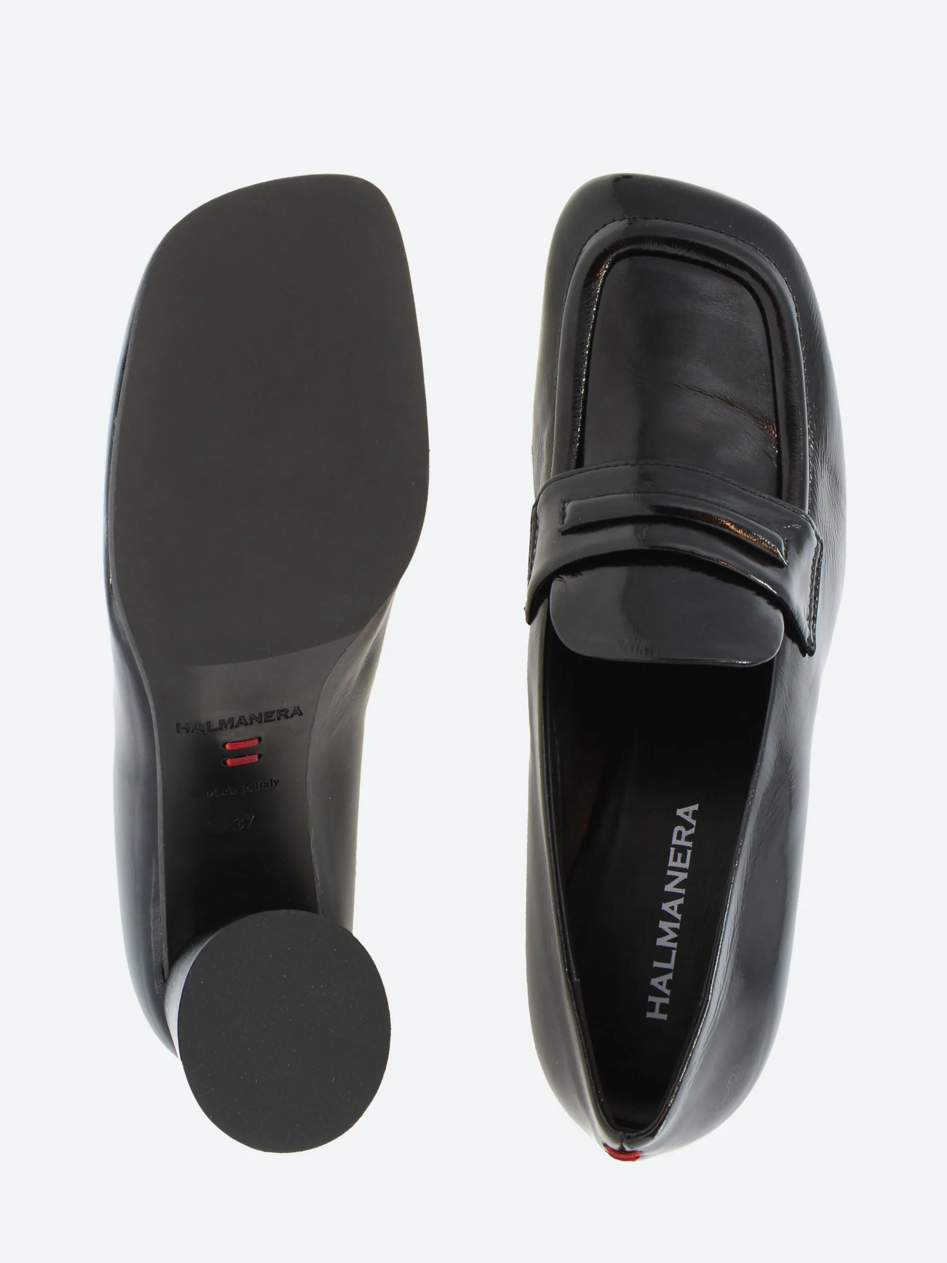 Halmanera - Deb 11 Penny Loafer Pump in Nero Glaze