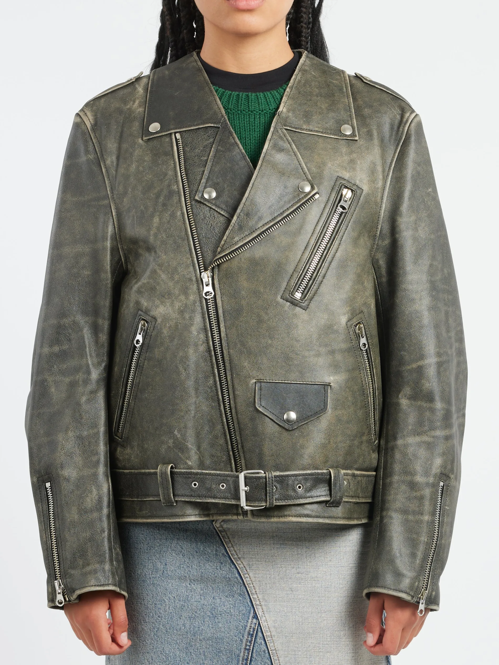 Heavy Leather Biker Jacket