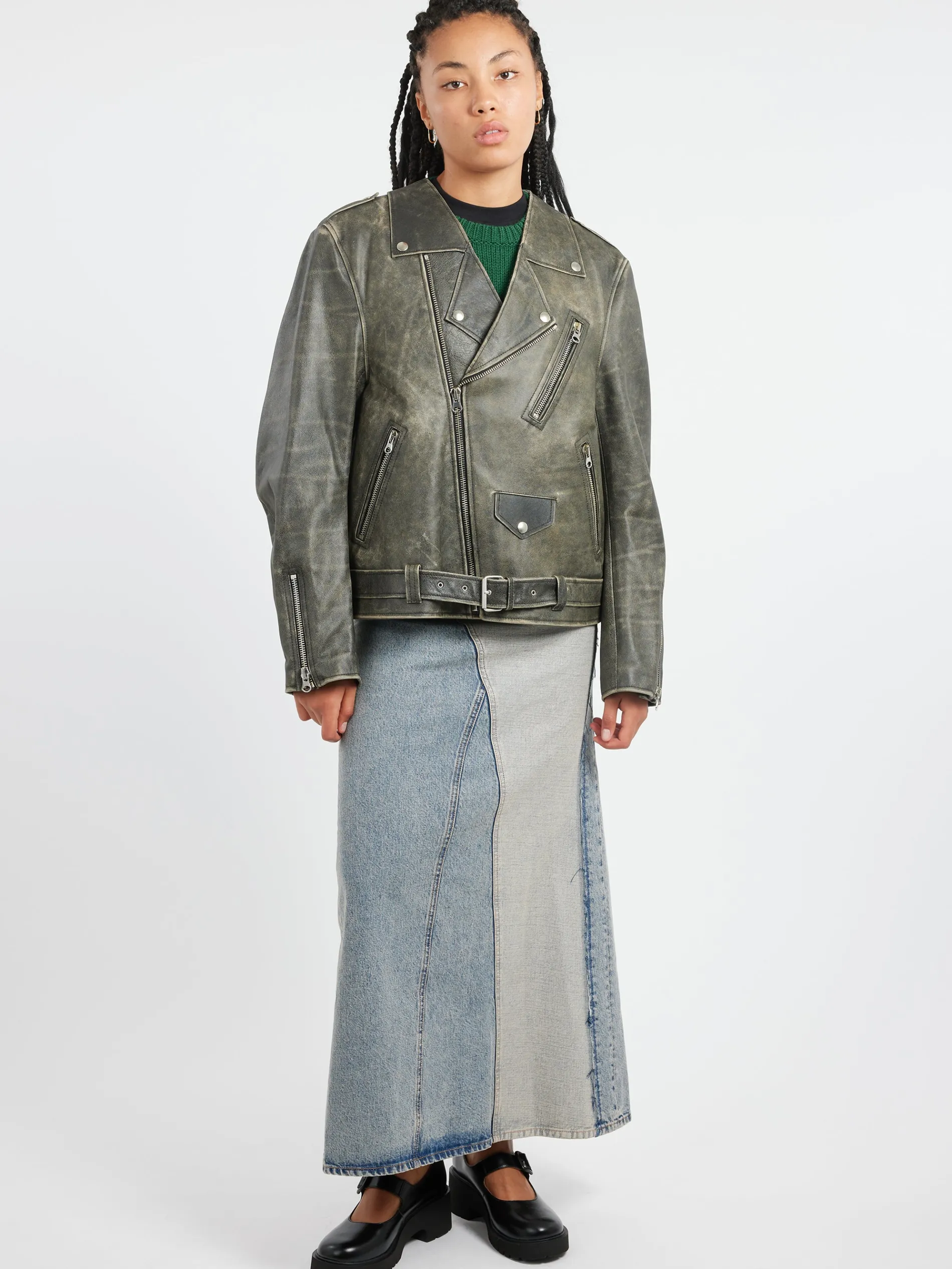 Heavy Leather Biker Jacket