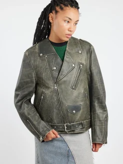Heavy Leather Biker Jacket