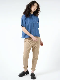 Hope - News Edit Trouser in Khaki Beige