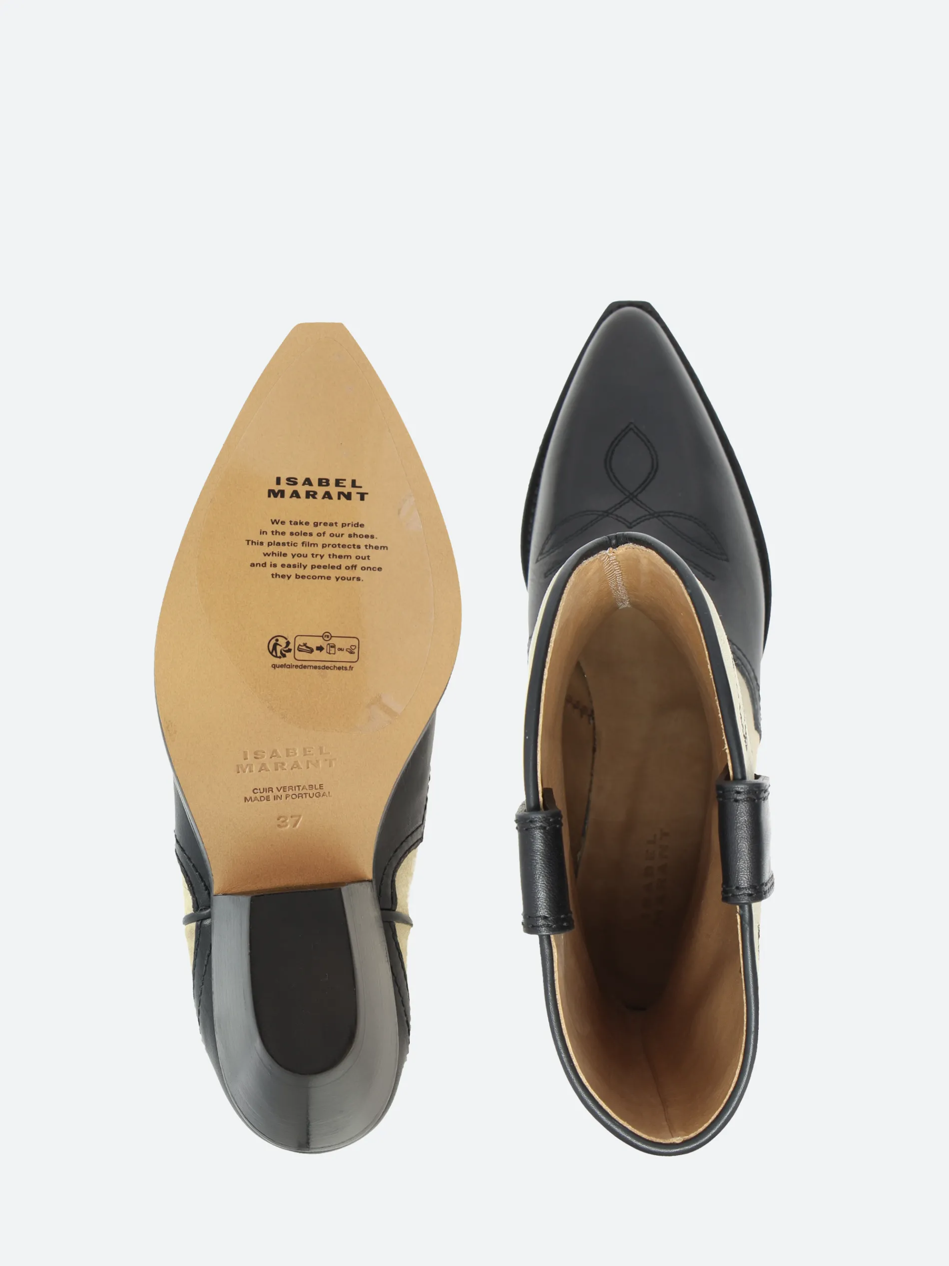 Isabel Marant Étoile - Duerto Boot Black and Ecru