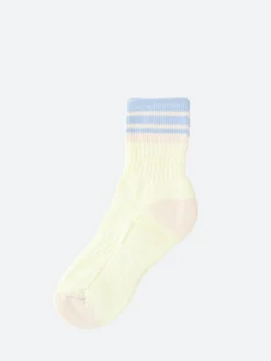 Ivy Ellis - The Embo Cotton Slub Quarter in Lemon and Light Blue
