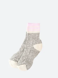 Ivy Ellis - The Rosemarkie Cotton Slub Quarter in Grey and Pink