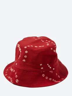 Kardo - Bandhani Bucket Hat in Charcoal and Red