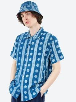 Kardo - Shibori Bucket Hat in Indigo and Wine